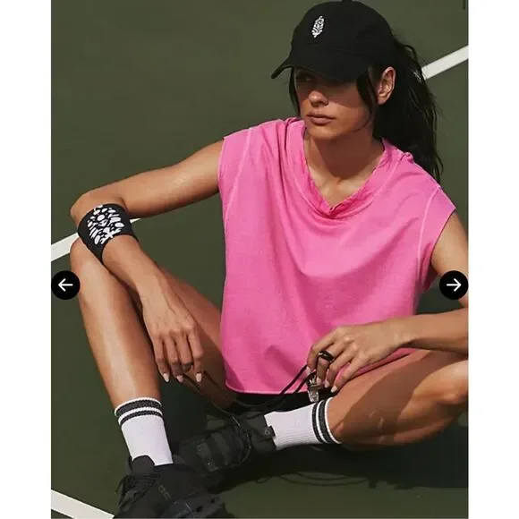 Free People FP movement Inspire Tank top in pink large NWOT - Picture 2 of 10